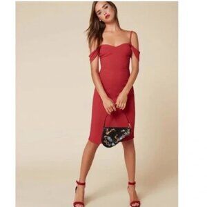 Reformation Red Rena Midi Dress